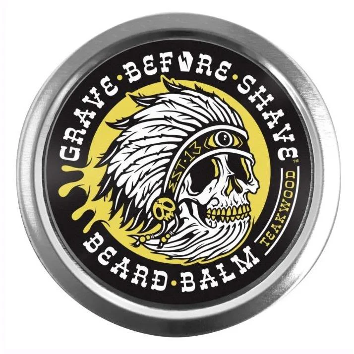 GRAVE BEFORE SHAVE Teakwood Blend Beard Balm 2oz. tin
